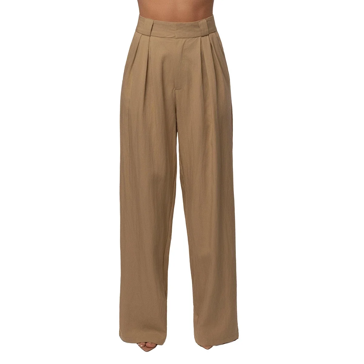 Pantalon de Tiro Alto Wide-Leg con Pliegues - imagen 1