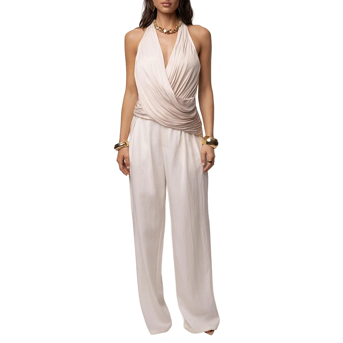 Pantalon de Tiro Alto Wide-Leg con Pliegues - imagen 5