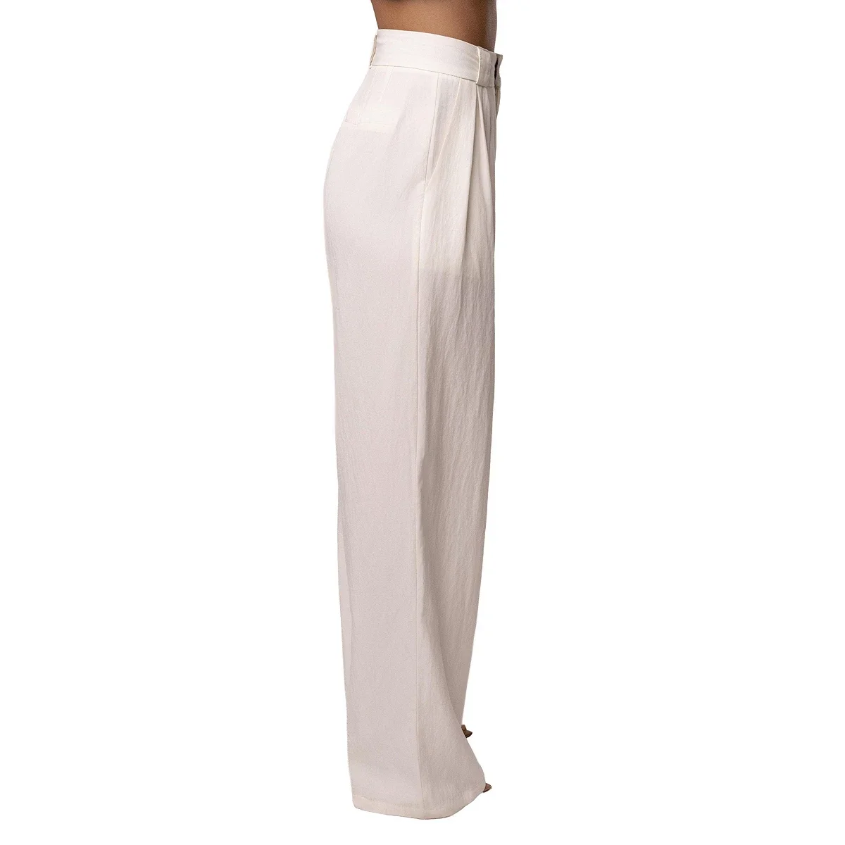 Pantalon de Tiro Alto Wide-Leg con Pliegues - imagen 3