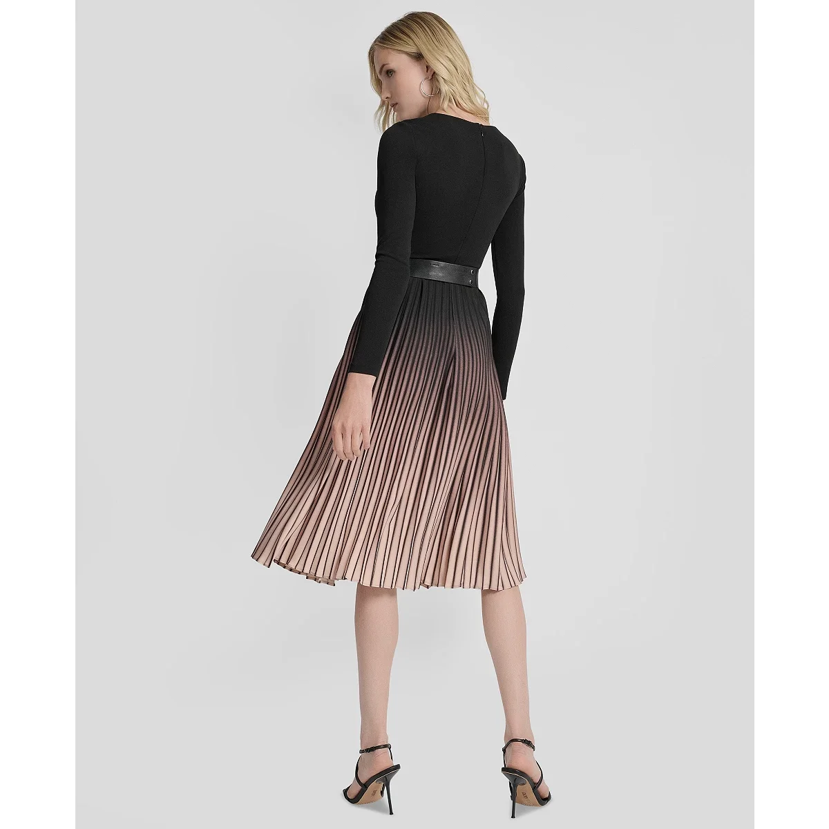 Vestido Midi Plisado con Cinturón - imagen 5