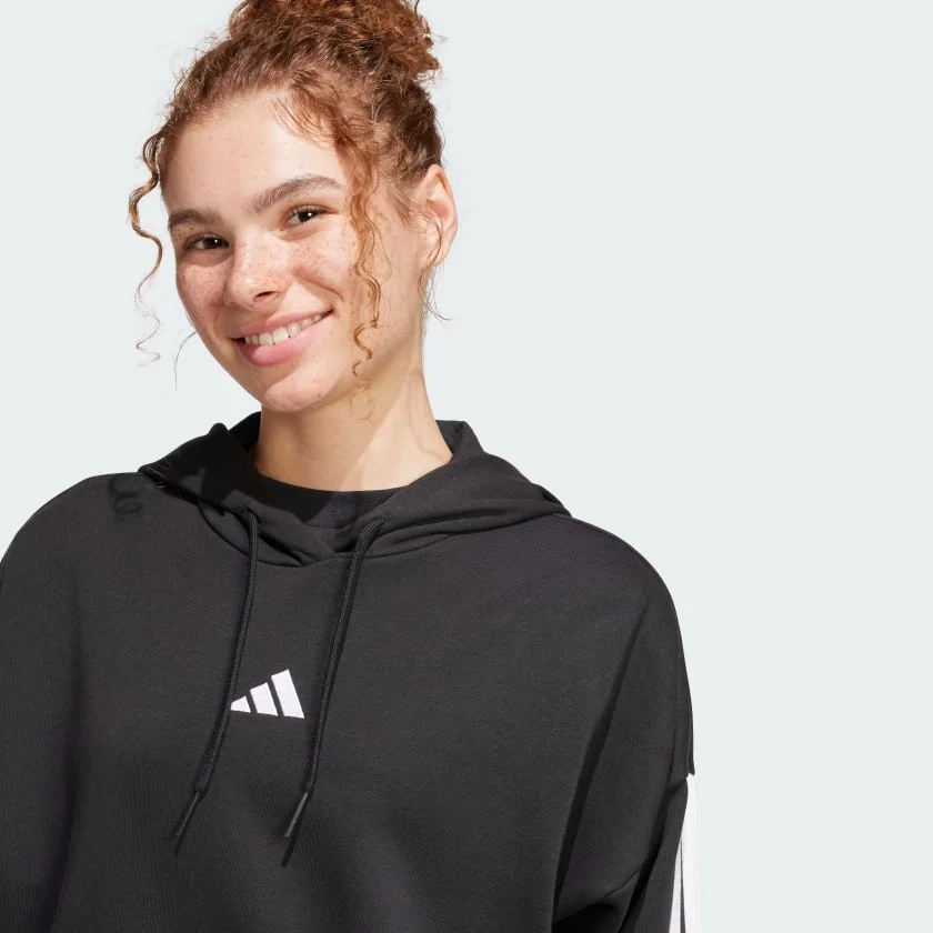 Sudadera con Capucha Essentials 3-Stripes French Terry Crop - imagen 5