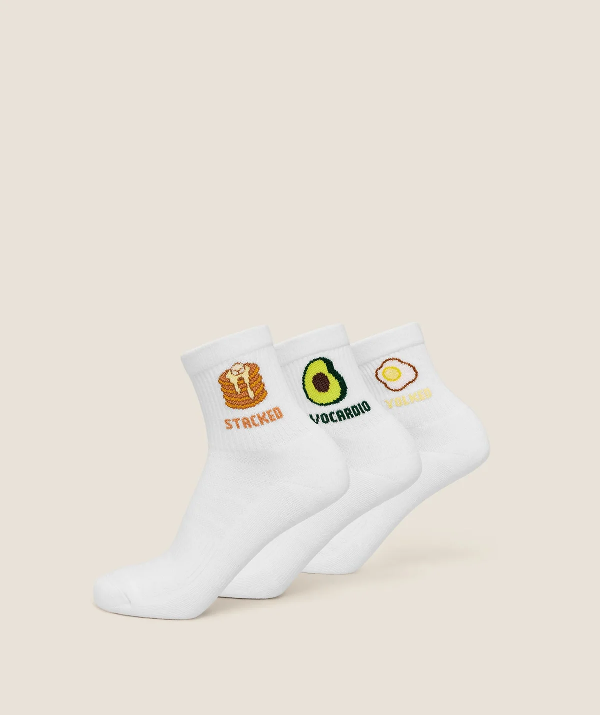 Medias Midi Breakfast Graphic 3 Paquetes