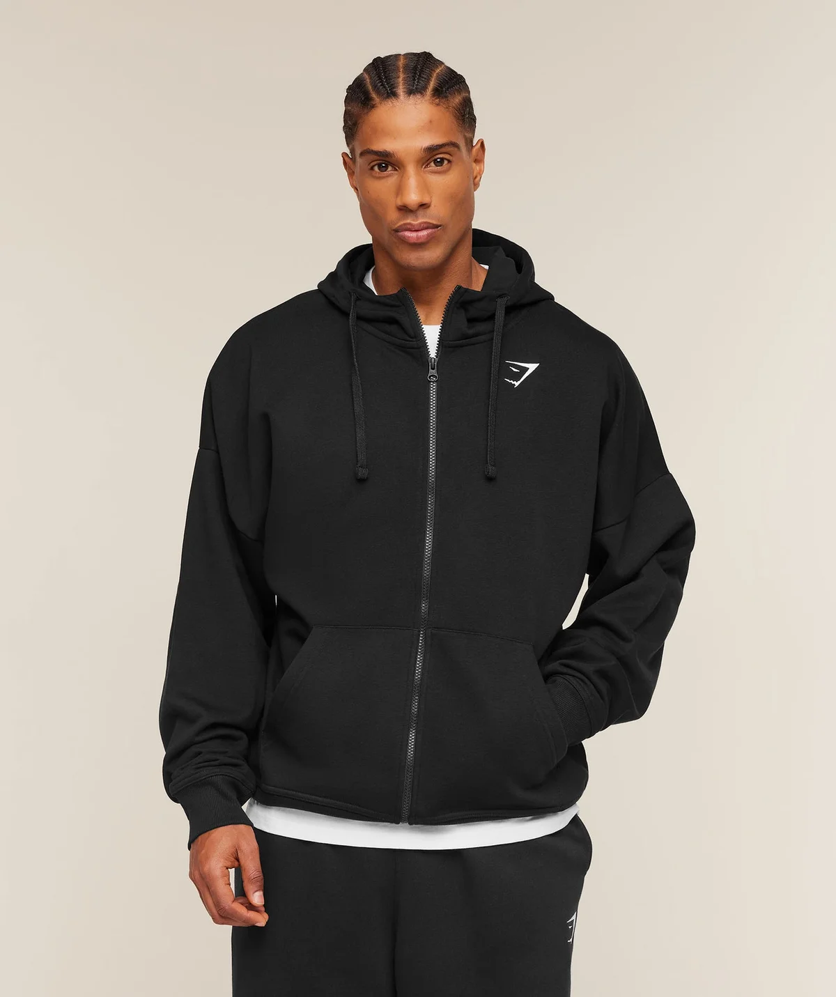 Sudadera con Capucha Oversized Essential con Cremallera