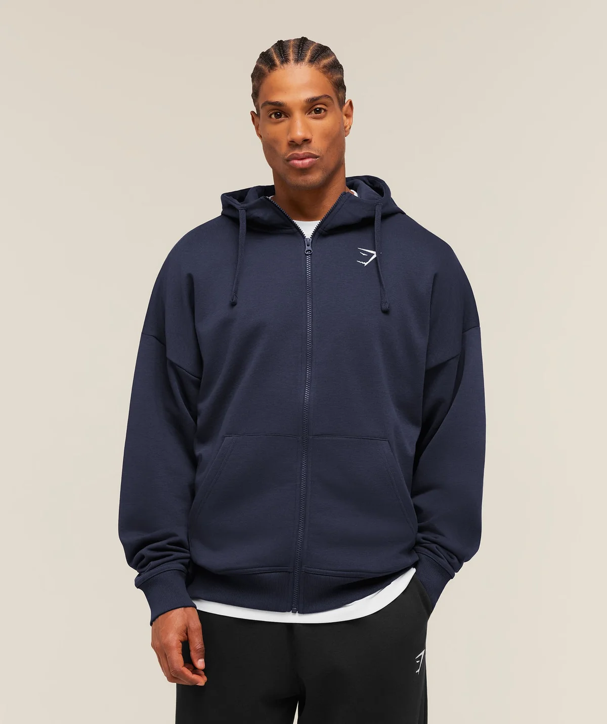 Sudadera con Capucha Oversized Essential con Cremallera