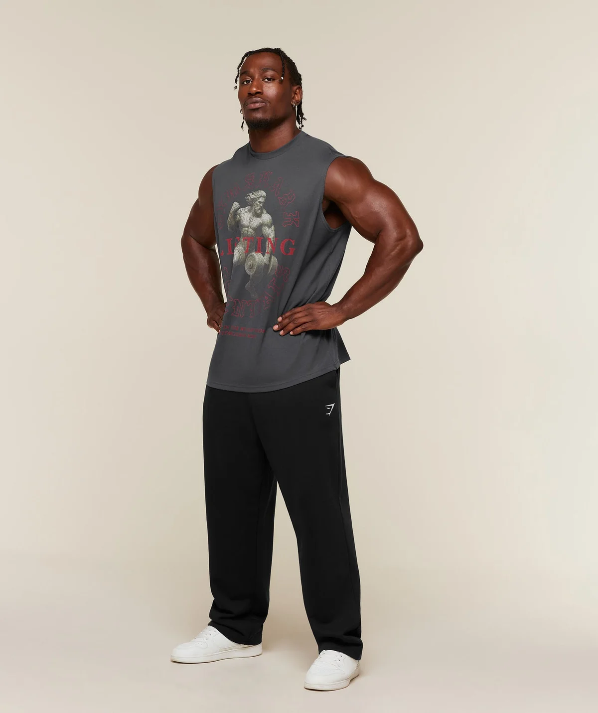 Camiseta sin Mangas Lifting Statue Graphic - imagen 6