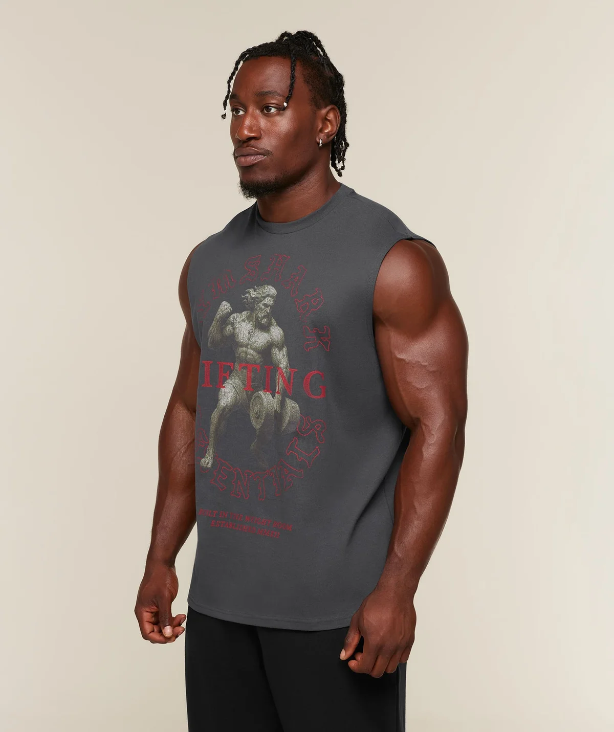 Camiseta sin Mangas Lifting Statue Graphic - imagen 3
