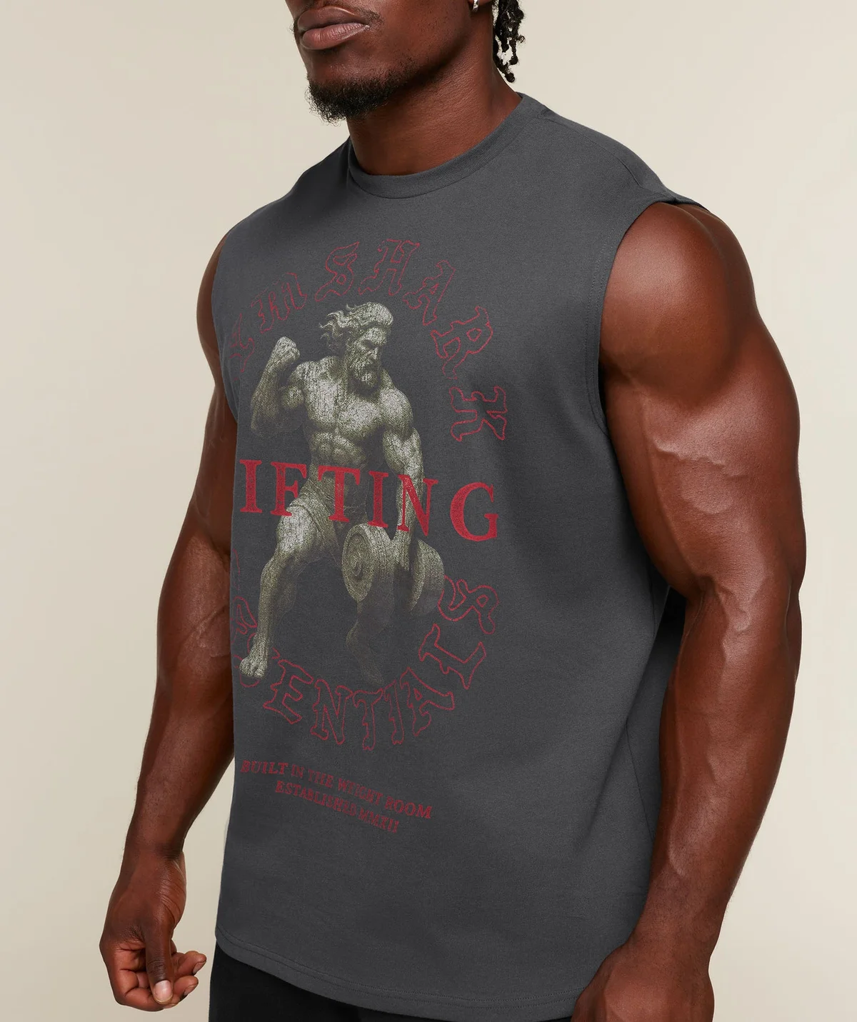 Camiseta sin Mangas Lifting Statue Graphic - imagen 5