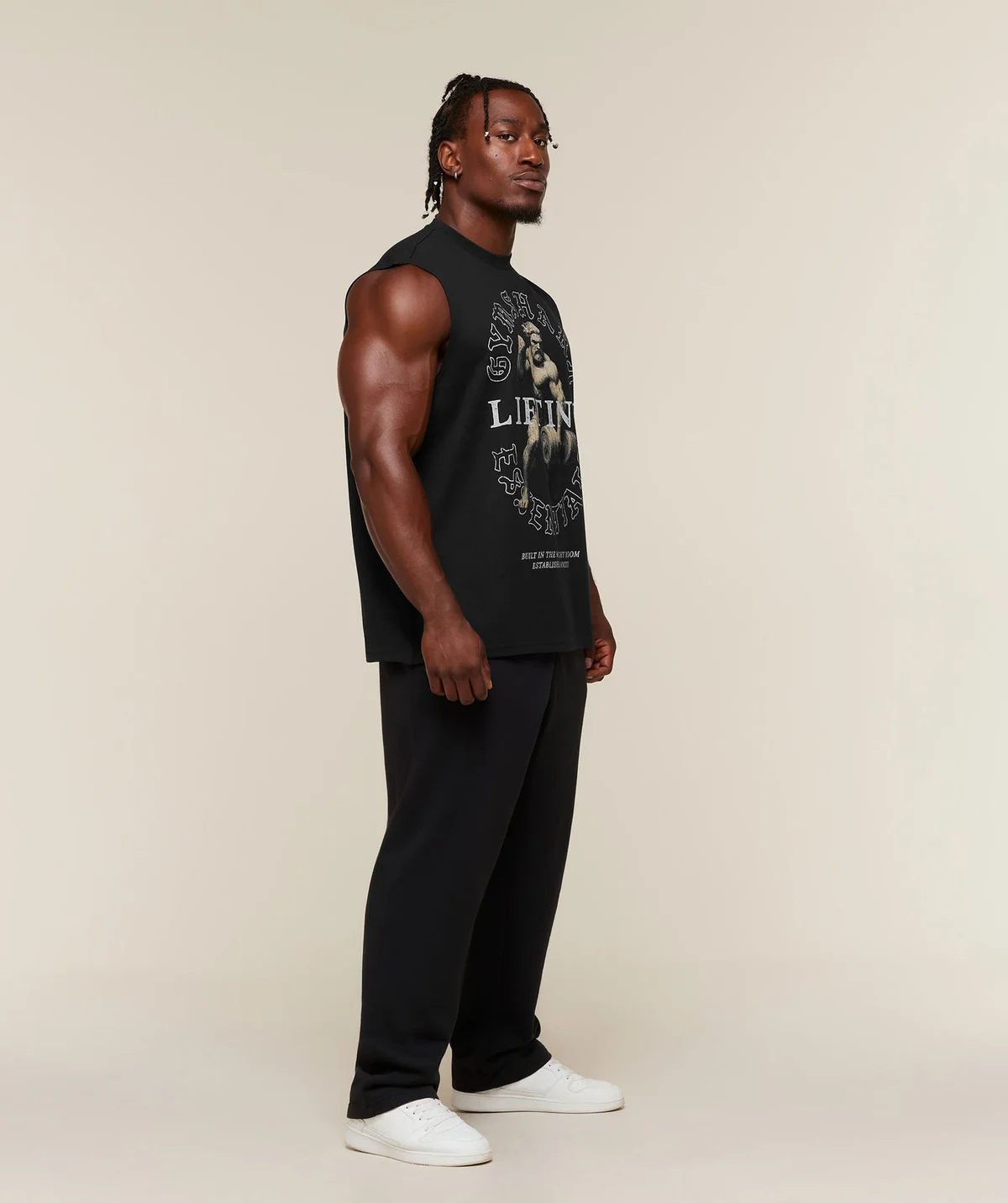 Camiseta sin Mangas Lifting Statue Graphic - imagen 6