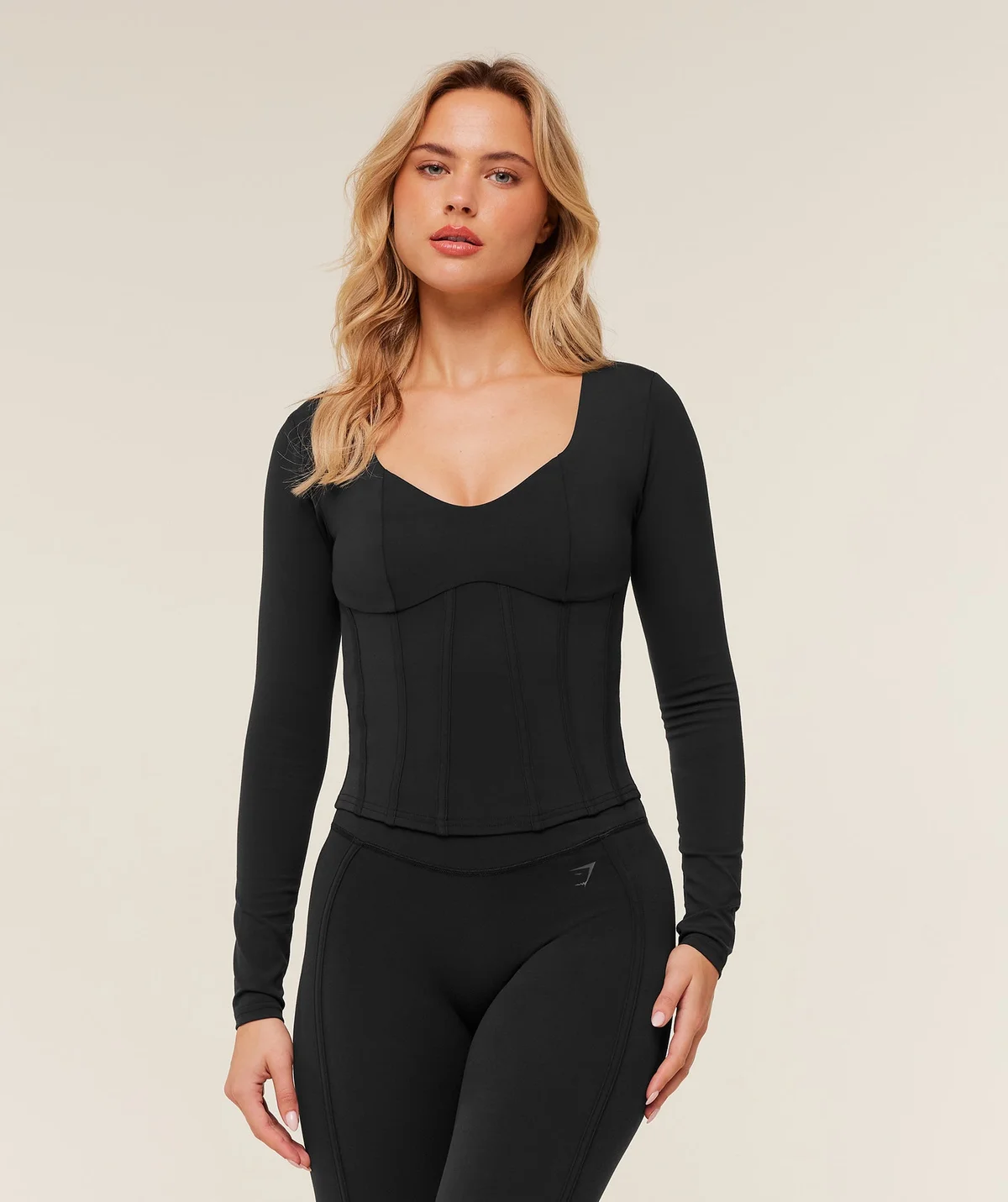 Crop Top Corset de Manga Larga
