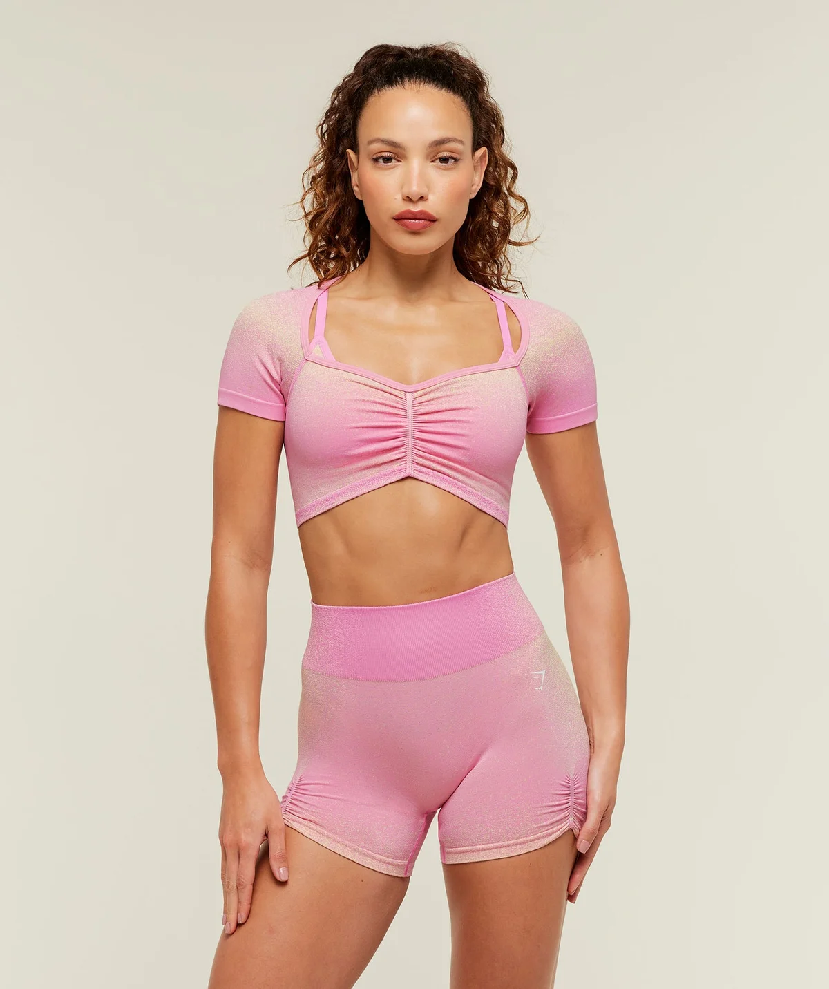Camiseta de Manga Corta sin Costuras Blush