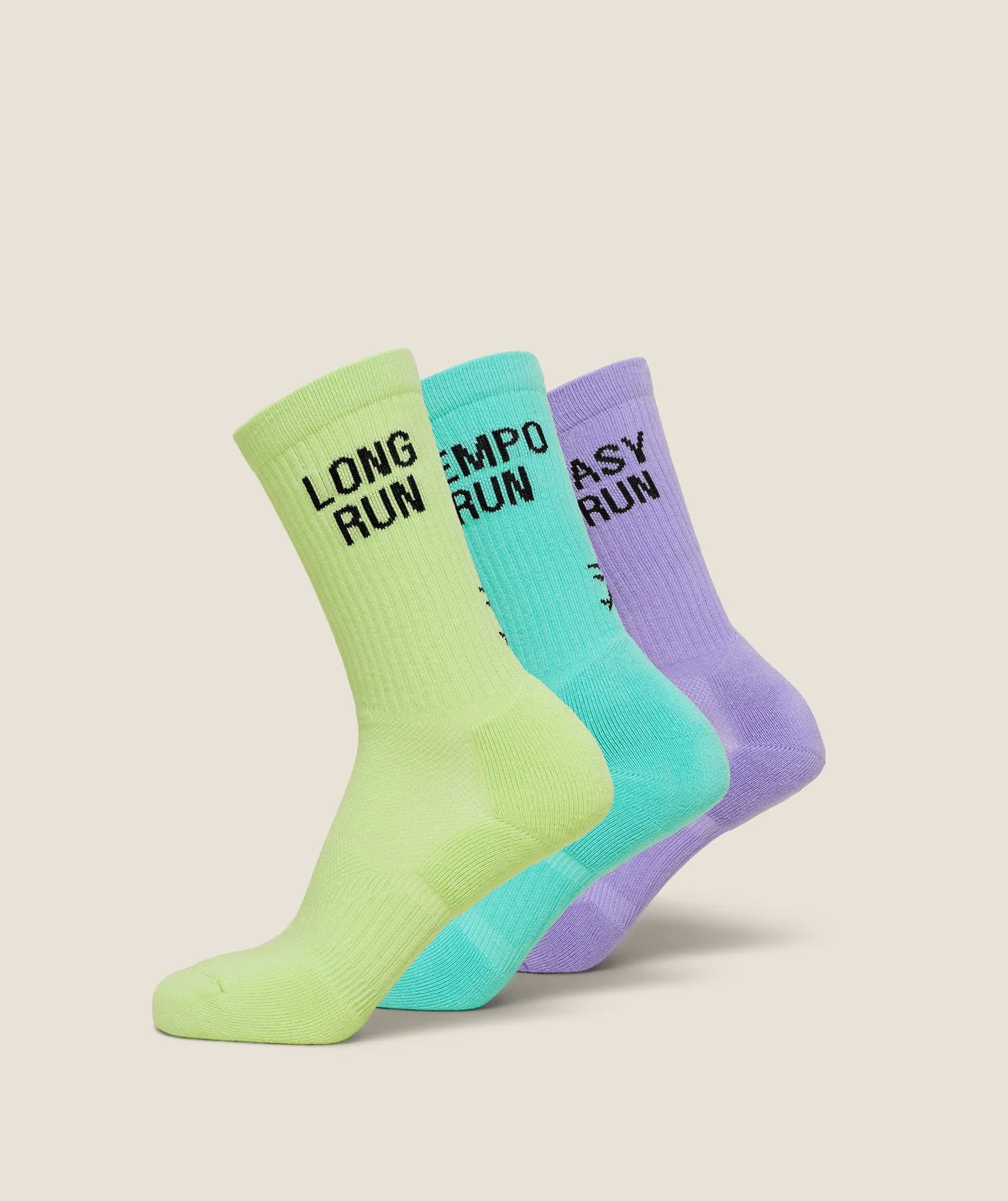 Medias Crew Running Graphic Performance 3 Pack