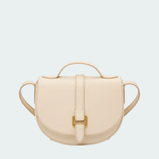 Bolso bandolera pequeño de piel esmeril para mujer