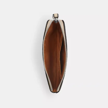 Bolso de mano con cremallera en las esquinas y raya - Imagen 3