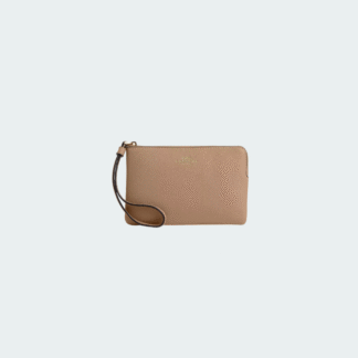 Bolso pulsera con cremallera en las esquinas cafe