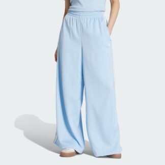 women’s   originals satin wide leg pants ruffle 3-stripes
