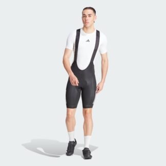 men’s  essentials 3-stripes padded cycling bib shorts